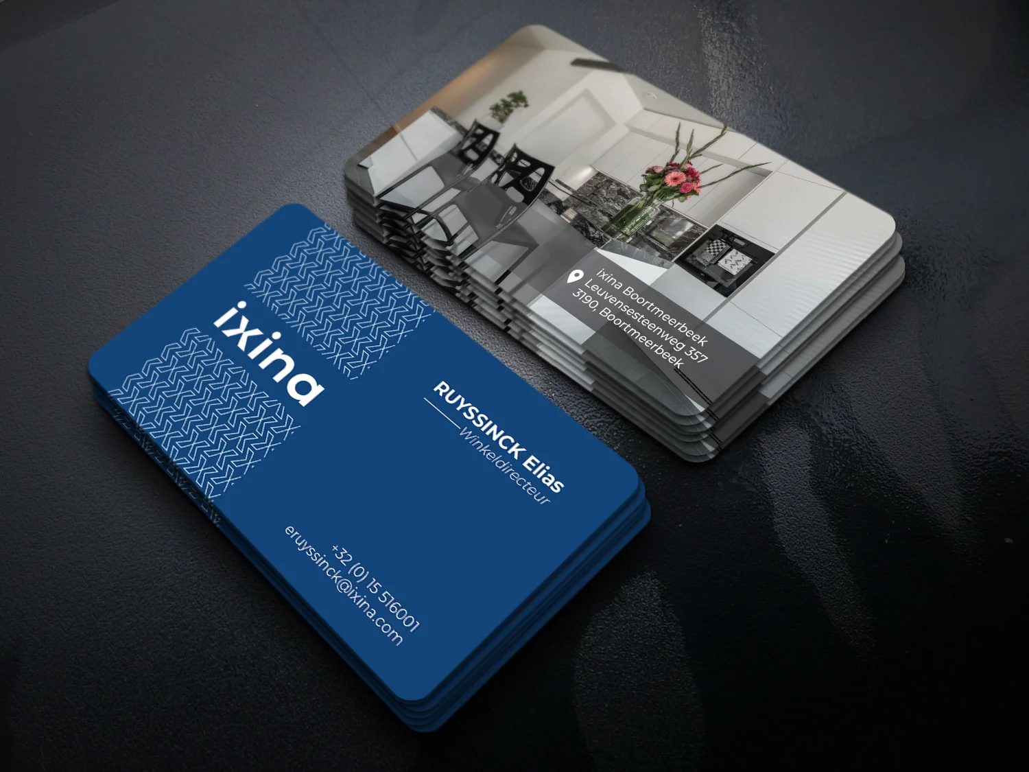 PVC visitekaartjes voor zelfstandigen, vakmannen en bedrijven in België met een professionele en duurzame uitstraling.